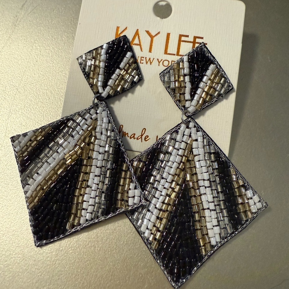 Kay Lee Geometric Beaded Earrings